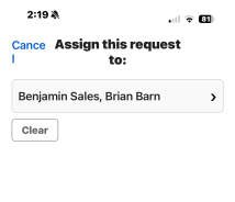 Assign this request to screen.